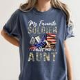 My Favorite Soldier Calls Me Aunt US Army Graduation Aunt Women's Comfort Colors T-Shirt Denim