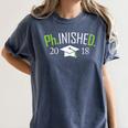 Finished PhD PhInished 2018 Graduation Shirt Women's Comfort Colors T-Shirt Denim