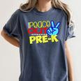First Day Of School Shirt Peace Out Pre-K Graduation Kids So Women's Comfort Colors T-Shirt Denim