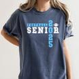 Football Senior Night Football Senior 2025 Graduation 27 Women's Comfort Colors T-Shirt Denim