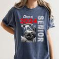 Fun Trendy UFO Sloth Graduation Class Of 2024 Senior Women's Comfort Colors T-Shirt Denim