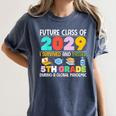 Future Class Of 2029 I Survived Passed 5th Grade Graduation Women's Comfort Colors T-Shirt Denim