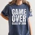 Game Over Class Of 2019 Graduation Senior T-Shirt Women's Comfort Colors T-Shirt Denim
