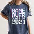 Game Over Class Of 2021 Video Games Graduation Gamer Women's Comfort Colors T-Shirt Denim