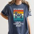 Gamer Graduation 2021 Retro 9th Grade Level Complete Women's Comfort Colors T-Shirt Denim