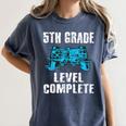 Gamer Graduation 5th Grade Level Complete Video Games Boys Women's Comfort Colors T-Shirt Denim