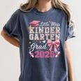 Girls Little Miss Kindergarten Grad 2025 Coquette Graduation Women's Comfort Colors T-Shirt Denim
