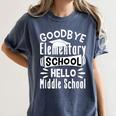 Goodbye Elementary School Graduation Hello Middle School Women's Comfort Colors T-Shirt Denim