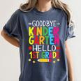 Goodbye Kinder Garten Hello 1st Grade Graduation 2024 Women's Comfort Colors T-Shirt Denim