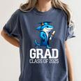 Grad Class Of 2025 Boys Shark Graduation Graduated Women's Comfort Colors T-Shirt Denim