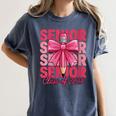 Graduate 2025 For Senior 2025 Graduation Coquette Pink Bow Women's Comfort Colors T-Shirt Denim