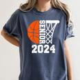 Graduate Senior Class Of 2024 Basketball Player Graduation Women's Comfort Colors T-Shirt Denim