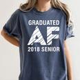 Graduated AF 2018 Senior Graduation Shirt Women's Comfort Colors T-Shirt Denim