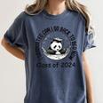 I Graduated Can I Go Back To Bed Now 2024 Graduation Panda Women's Comfort Colors T-Shirt Denim