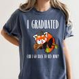 I Graduated Can I Go Back To Bed Sleepy Red Panda Graduation Women's Comfort Colors T-Shirt Denim