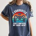 I Graduated Can I Unpause My Game Now Retro Graduation Women's Comfort Colors T-Shirt Denim