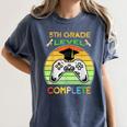 Graduation 5th Grade Level Complete Gamer Class 2021 Gaming Women's Comfort Colors T-Shirt Denim