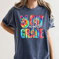 Graduation Peace Sign Out Eighth Grade Tie Dye Hippie Women's Comfort Colors T-Shirt Denim
