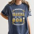Graduation Proud Grandma Of Two 2021 Graduates High School Women's Comfort Colors T-Shirt Denim