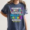 Graduation Shirt For 5th Grader Goodbye Hello Middle School Women's Comfort Colors T-Shirt Denim