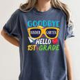 Graduation Shirt Goodbye Kindergarten Hello 1st Grade School Women's Comfort Colors T-Shirt Denim