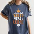 Graduation Shirt For Graduate Look Out World Here I Come Women's Comfort Colors T-Shirt Denim
