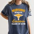 Graduation Shirt Nursing School Survivor Class Of 2018 Tee Women's Comfort Colors T-Shirt Denim