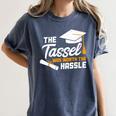 Graduation T Shirt Tassel Was Worth The Hassle Tee Women's Comfort Colors T-Shirt Denim