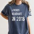 Graduation T Shirts Legends Graduate In 2018 Tee Women's Comfort Colors T-Shirt Denim