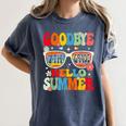 Groovy Goodbye 7th Grade Graduation Hello Summer Kids Women's Comfort Colors T-Shirt Denim