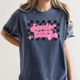 Groovy Senior Class Of 2026 Coquette Pink Bow Graduation Women's Comfort Colors T-Shirt Denim