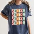 Groovy Senior Graduation Cute Groovy Senior Class Of 2024 Women's Comfort Colors T-Shirt Denim