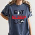Haircutter Barber Eat Sleep Cut Barbering Graduation Women's Comfort Colors T-Shirt Denim