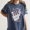 Hairdresser Gift Idea Graduation Tattoo Craft Hairstylist Women's Comfort Colors T-Shirt Denim
