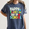 Happy Last Day Of School Teacher Kids Boys Girls Graduation Women's Comfort Colors T-Shirt Denim