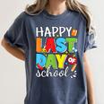 Happy Last Day Of School Teacher Student Graduation Women's Comfort Colors T-Shirt Denim