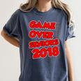 High School Graduation Tshirt Game Over Senior Class Of 2018 Women's Comfort Colors T-Shirt Denim