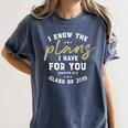 Jeremiah I Know Plans Graduation 2019 College Graduate Women's Comfort Colors T-Shirt Denim