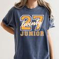 Junior Class 2027 Graduation Back To School Orange Letters Premium Tri-Blend Women's Comfort Colors T-Shirt Denim