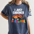 I Just Crushed Preschool Monster Truck Graduation Women's Comfort Colors T-Shirt Denim