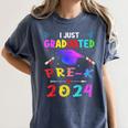 I Just Graduated Pre k Graduation 2024 Pre-Kindergarten Women's Comfort Colors T-Shirt Denim