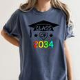 K -12th Grade Hand Prints Space Graduation Class Of 2034 Women's Comfort Colors T-Shirt Denim