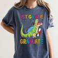 Kids 1st Grade Graduate Dinosaur Trex 1st Grade Graduation Women's Comfort Colors T-Shirt Denim
