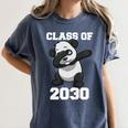 Kids Class Of 2030 Shirt Graduation Dabbing Panda Shirt Women's Comfort Colors T-Shirt Denim