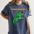 Kids Cute Graduation Dinosaur Smarty Saurus Kinder VPK Pre-k Grad Women's Comfort Colors T-Shirt Denim