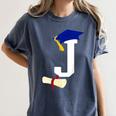 Kids Initial J Letter For Boys Preschool Graduation Kindergarten Women's Comfort Colors T-Shirt Denim