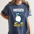 Kids Kindergarten Dabbing Penguin Nailed It Graduation Class 2021 Women's Comfort Colors T-Shirt Denim