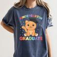 Kids Kindergarten Graduate Cat Graduation Women's Comfort Colors T-Shirt Denim
