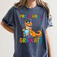 Kids Preschool Graduate Dinosaur Trex Preschool Graduation Women's Comfort Colors T-Shirt Denim