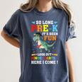 Kids So Long Pre-K Preschool Graduation Kindergarten Here I Come Women's Comfort Colors T-Shirt Denim